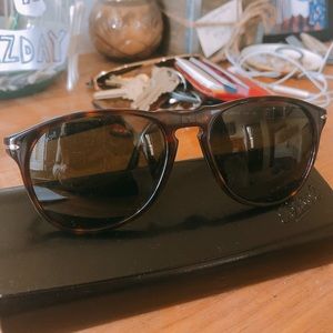 Persol Havana Pilot Sunglasses